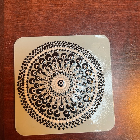 Enjoying my custom artwork, set of 4 coasters, repurposed, recycled, coasters - Picture 6 of 15